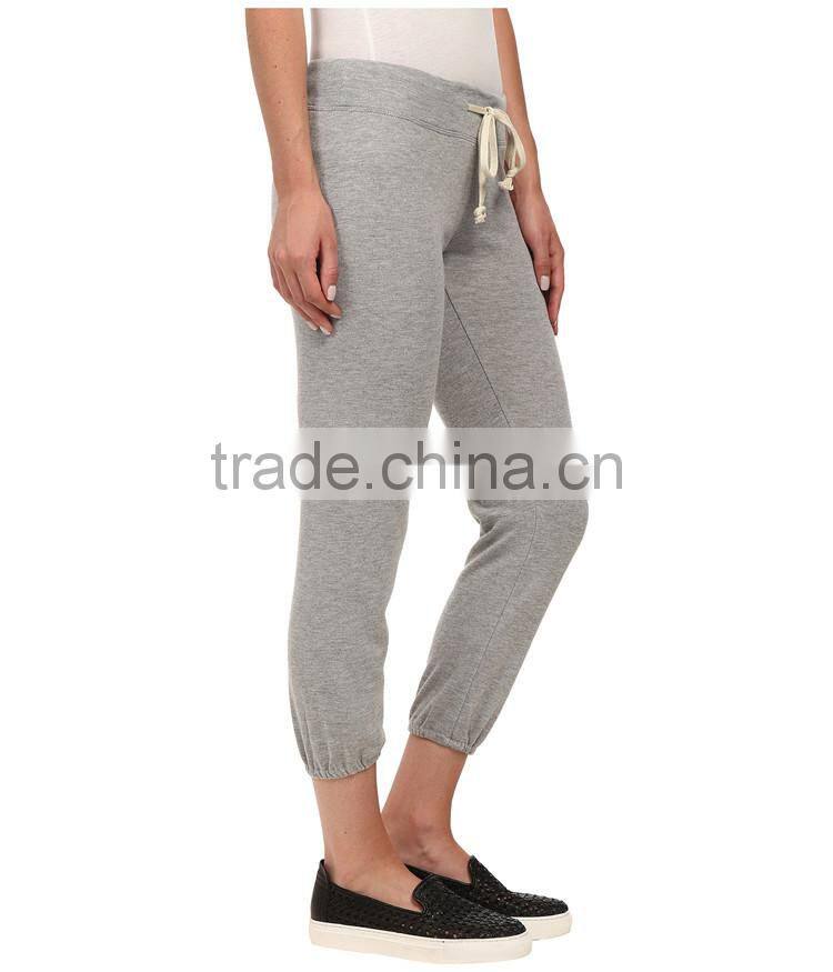 Womens 100% cotton new design plain thin cotton trousers