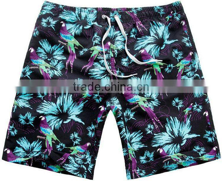 "Coconut trees and people" printed sarong beachwear for man