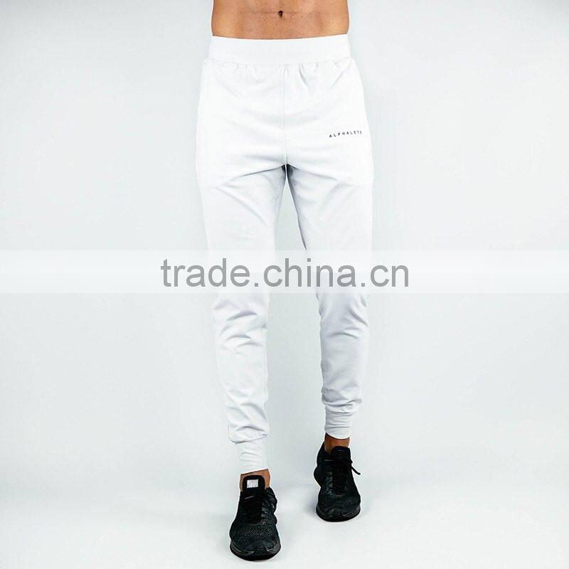 Hot Sale Premium Mens Track Pants Custom Print Jogger Pants Men Light Grey Tapered Performance Jogger
