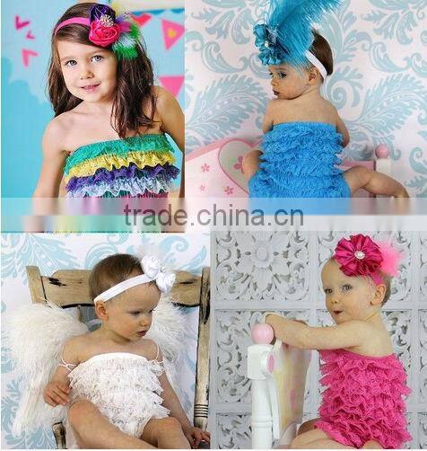 2013 High Quality Black Lace Petti Romper for Baby Girls Lovely Lace Petti Romper for Baby Girls
