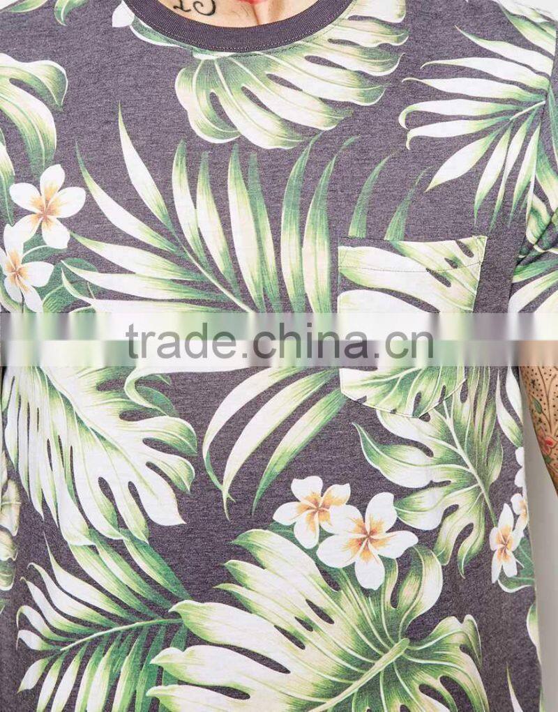 Custom full sublimation printing t shirt, palm tree printed t shirt 2015