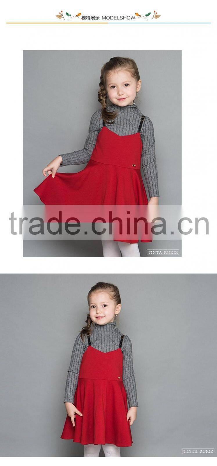 2017 Spring Girls Knnitted T Shirt Kids High Neck Base Shirt Girls Pullover Top