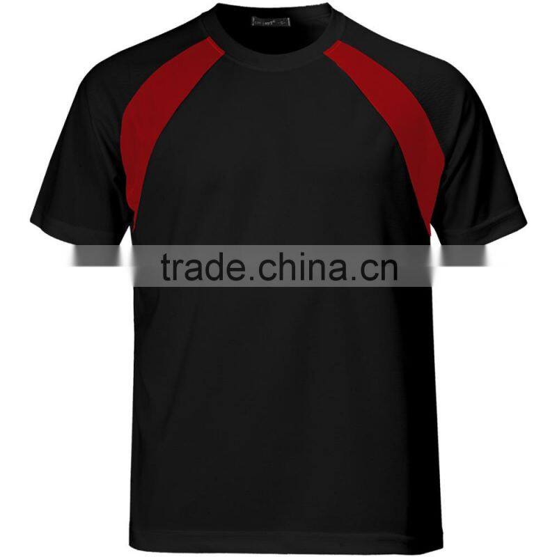 breathable custom contract color decoration crew neck t- shirt for men