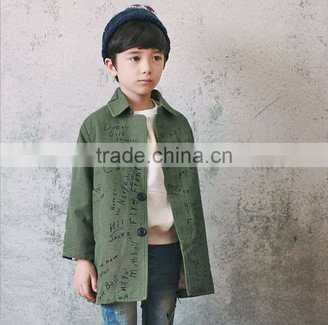 S60063B boy's Korea style long coat kid's fashion dust coat