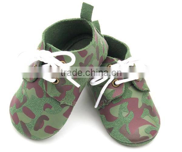 2017 amazon new design printing genuine leather baby boys leather shoes