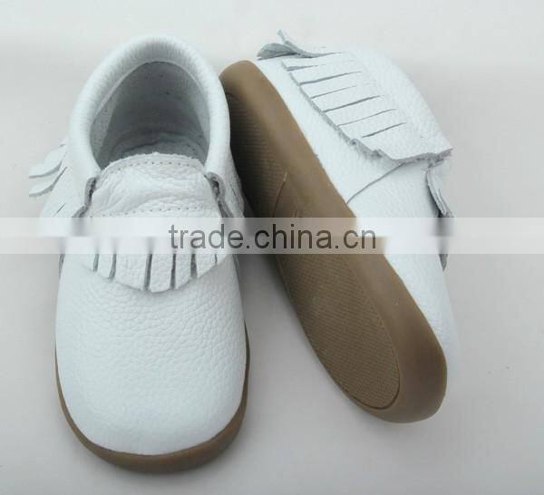 Wholesale durable fashion hard sole toddler baby handmade leather shoes