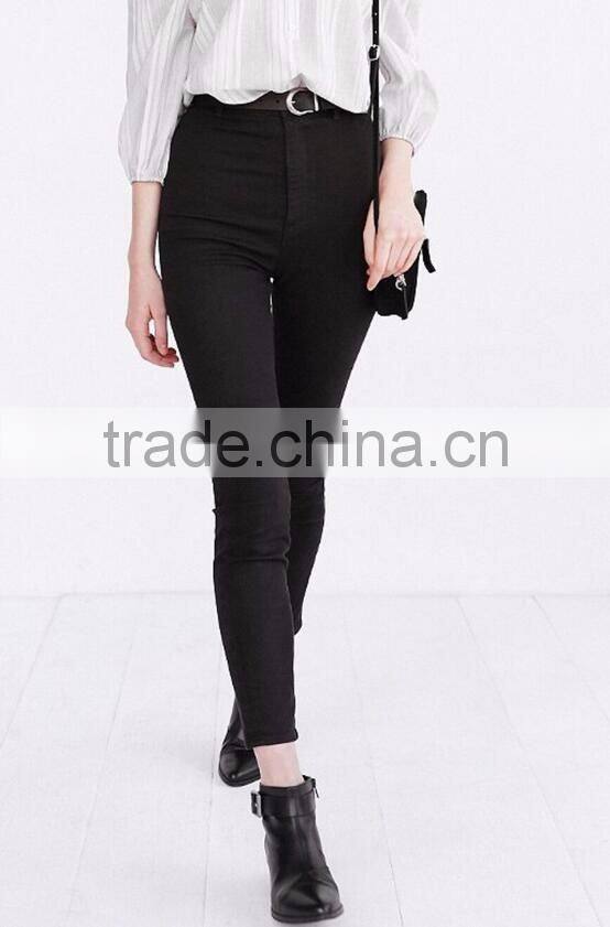 Runwaylover wholesale factory price jeans high waist cotton fabric women skinny denim jeans