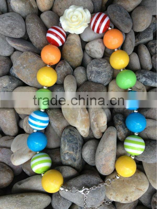 Chirstmas Girls Chunky Necklace, Girls Bubblegum Chunky Necklace, Girls Chunky Bubble Gum Bead Necklace,Chunky Bead Necklace