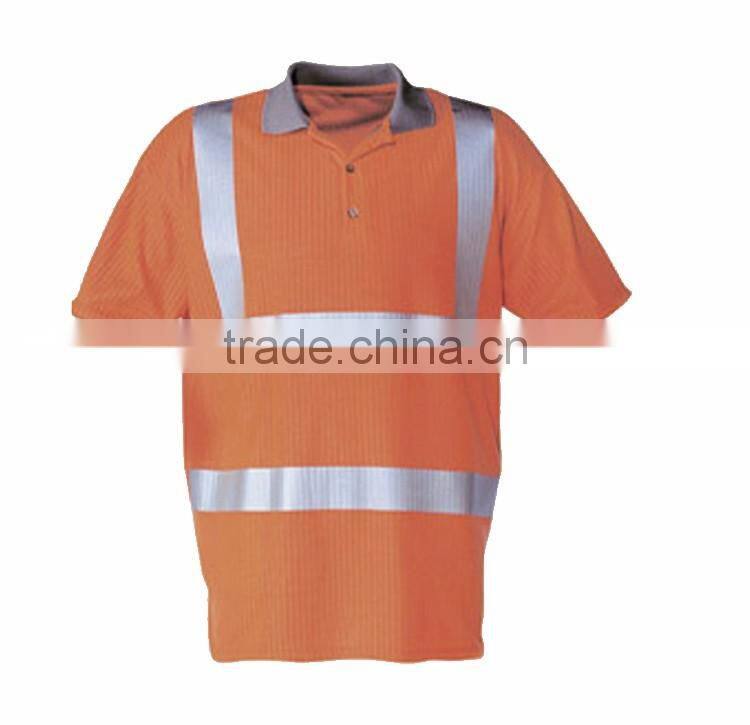 New design hivis men polo T shirt with knitted coolplus reflective tape