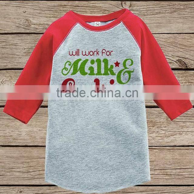 Christmas red print long sleeve T-shirt baby boy dress clothes boys stylish t-shirt designs