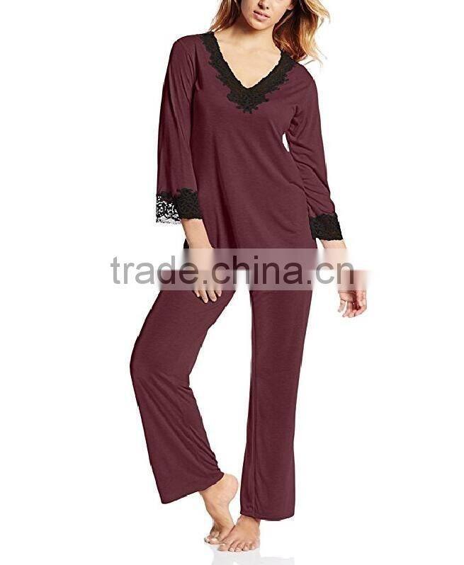 2017 fashion Women's Family cotton Pajama Set sexy China pyjamas sleepwear wholesale custom ladies elegant nightwear sets