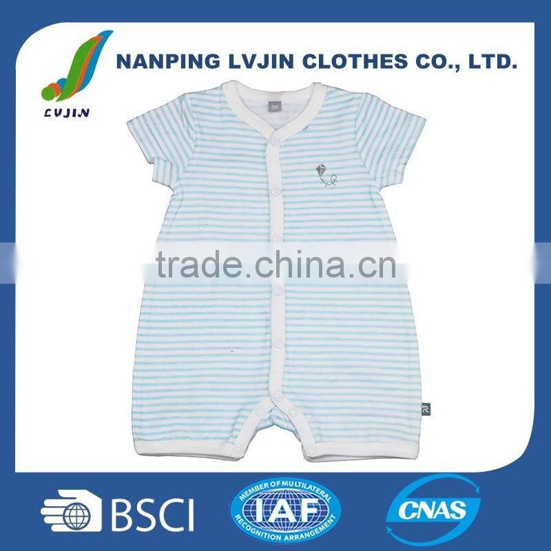 Custom printed stripe baby romper wholesale soft cotton baby onesie