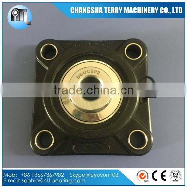 SUCF202 food machinery black plastic housing pillow block bearing