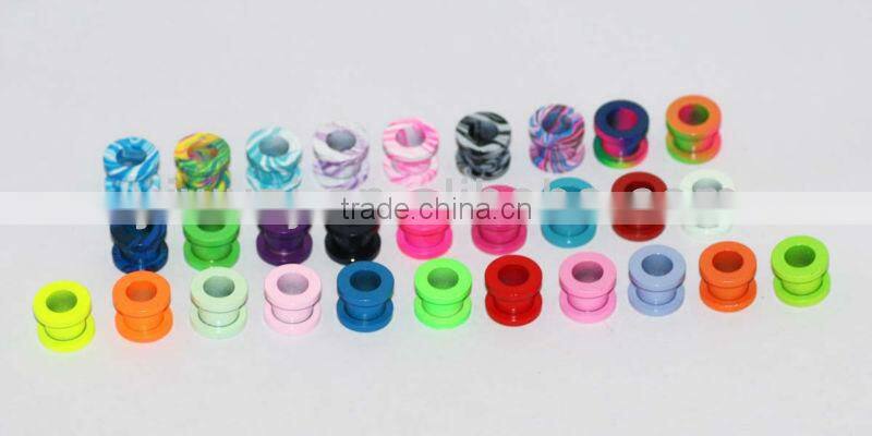 Neon Color Paint Body Jewelry Ear Gauges Flesh Tunnel