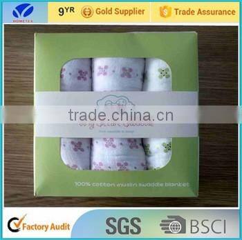 Organic cotton Gots Swaddle Blankets/Newborn Cotton Baby Muslin Blanket