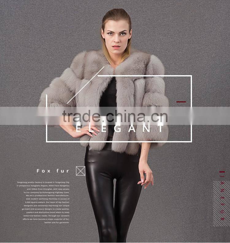 Good soft colorful vest sleeveless fox fur coat winter woman clothes