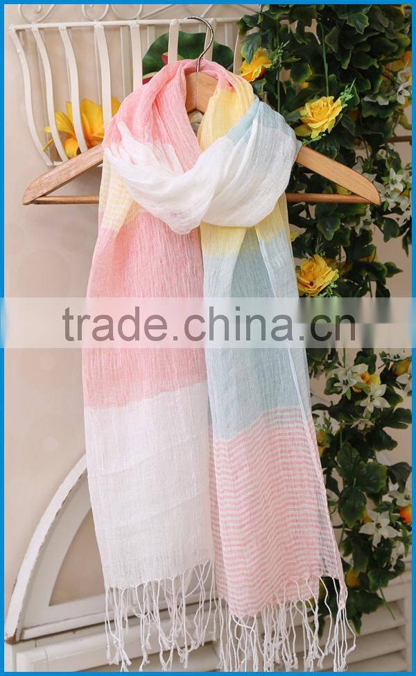 Japan hot selling fashion colourful stripe scarf