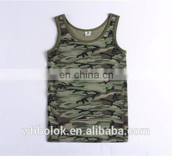 Private label camouflage Mens vest camo design cotton summer vest men