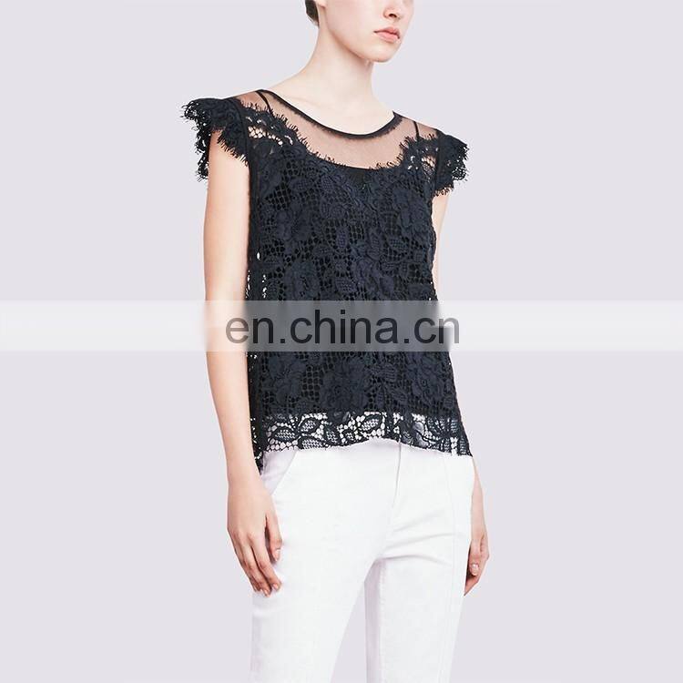 New fashion blouse designs elegant models women lace blouse