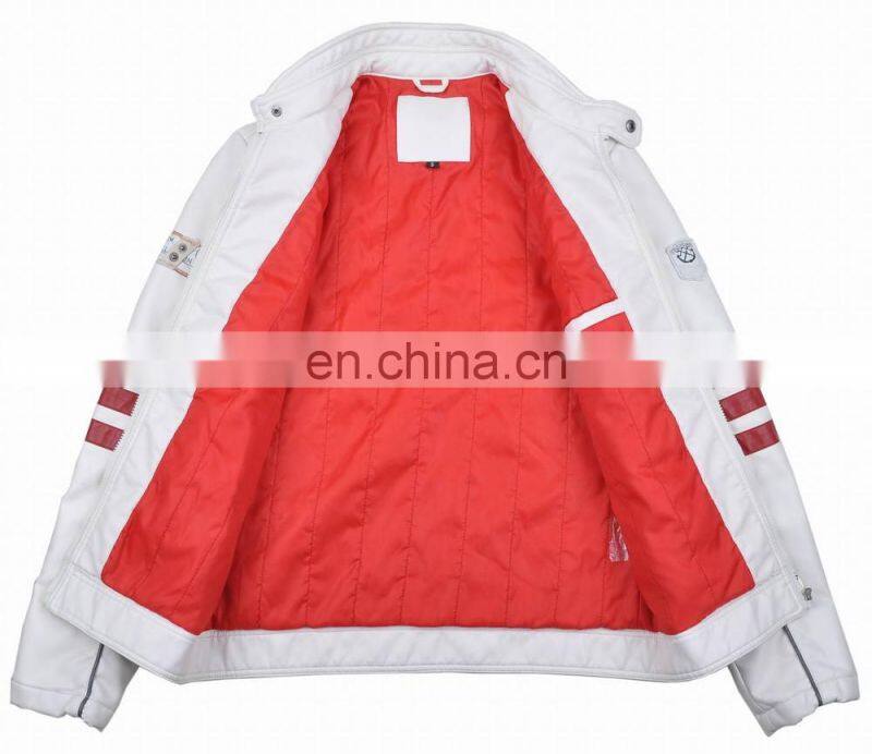 2015 lastest fashion mens handsome slim fit leather jacket men