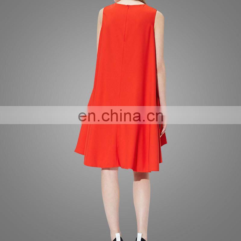 Yong Lady Korean Style Casual Dress Fashion Sleeveless Fancy Irregular Hem Women Dress