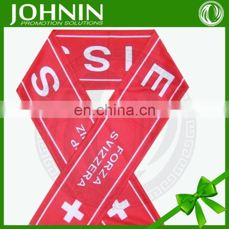 custom design satin printed different country fans football scarf