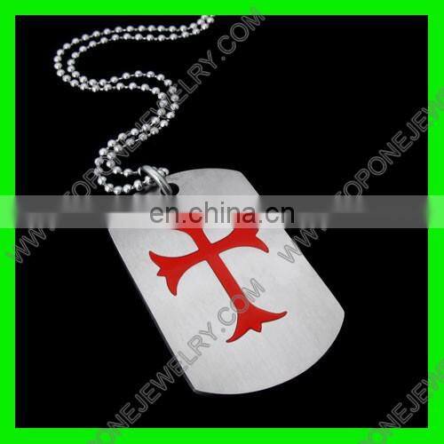 2014 Latest Design blue color cross dog tag 2014 new coming products fashion jewelry China Best Steel Jewelry Manufacturer