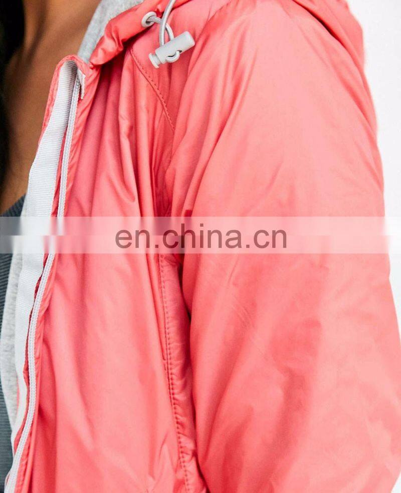 High quality unisex black waterproof windbreaker jacket 100 polyester