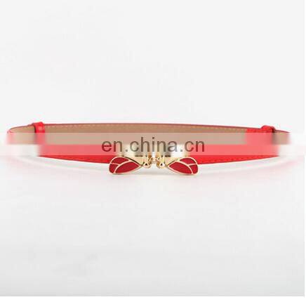 Hot Pink Bow Strap Belt Flower Buckle Adjustable Waist Belts For Dress