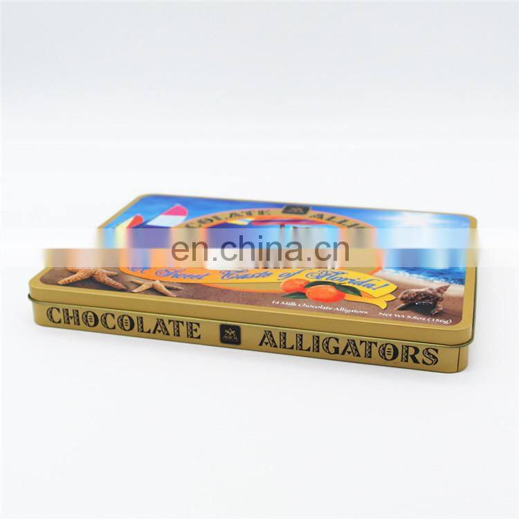 Embossed empty valentine gift chocolate tin box packaging