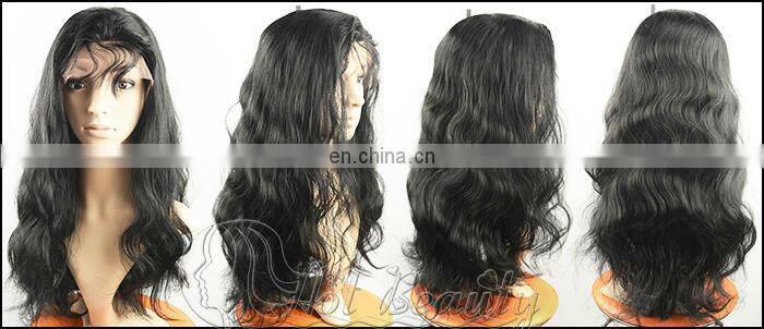 Fashionable in style 28 inches brazilian body wave hair full lace wig