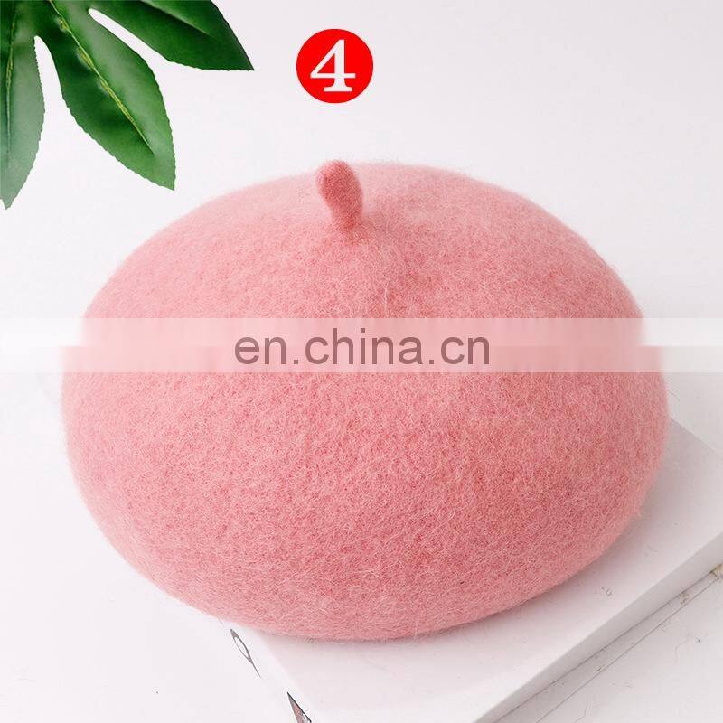 Baby Kids Wool Berets Children girl Autumn Winter Hats Fashion Solid Color warm family match hats