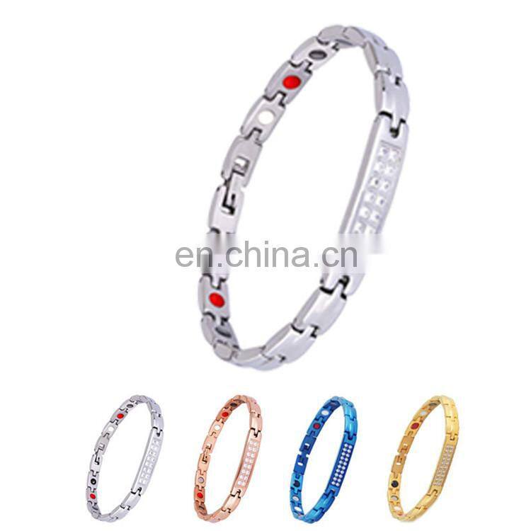 Beautiful studded crystals 4 in 1 bio magnetic health bracelet benefits