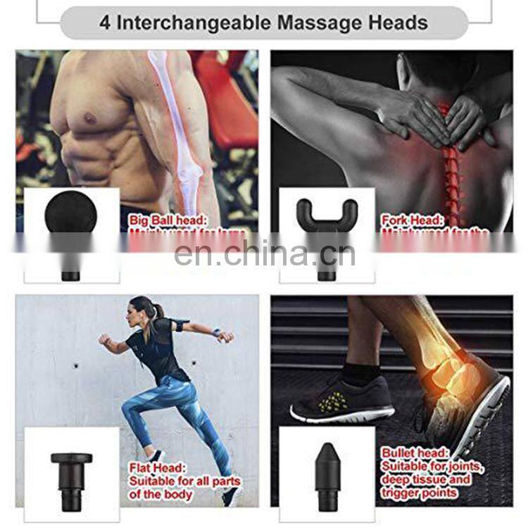 Fitness Professional Deep Tissue Muscle Vibration Massager Massage Gun with 4 Massage Head