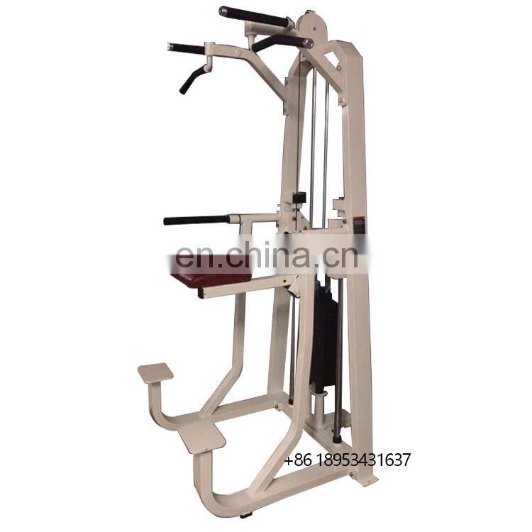 Commercial bodybuilding and fitness assisted dip chin machine