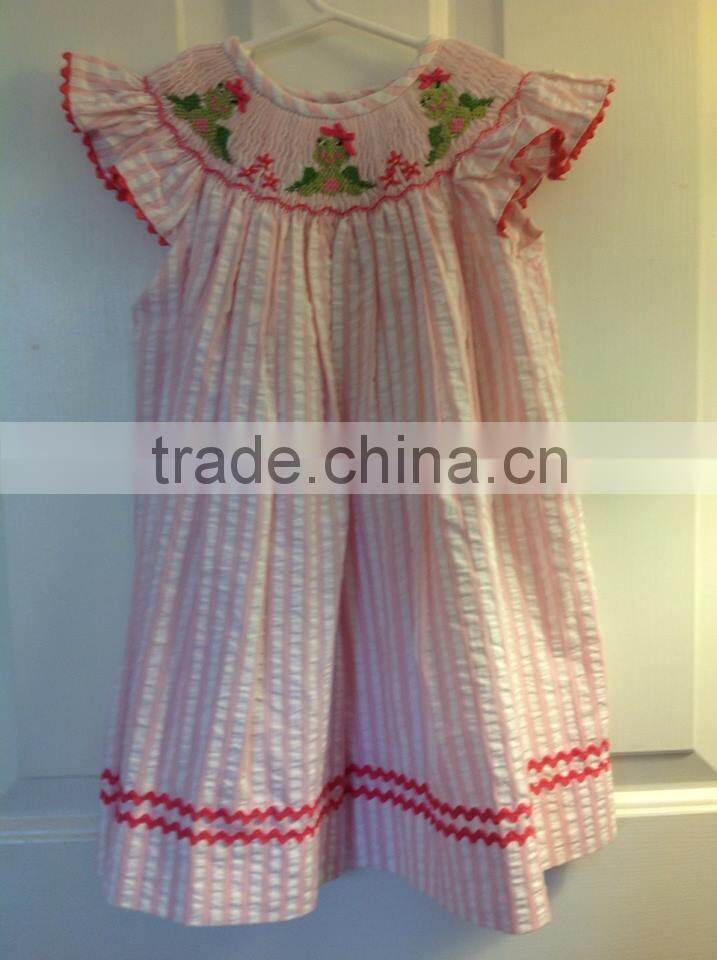 children Brown corduroy Smocked Romper baby winter clothing