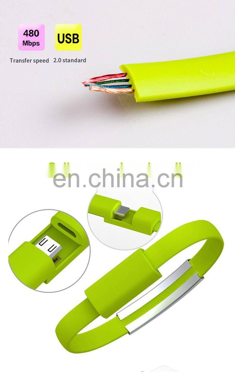 2020 New Product Bracelet Data Cable Wholesale Fast Charger Micro USB Data Cable Mobile Phone Charging Data Line Bracelet Cable
