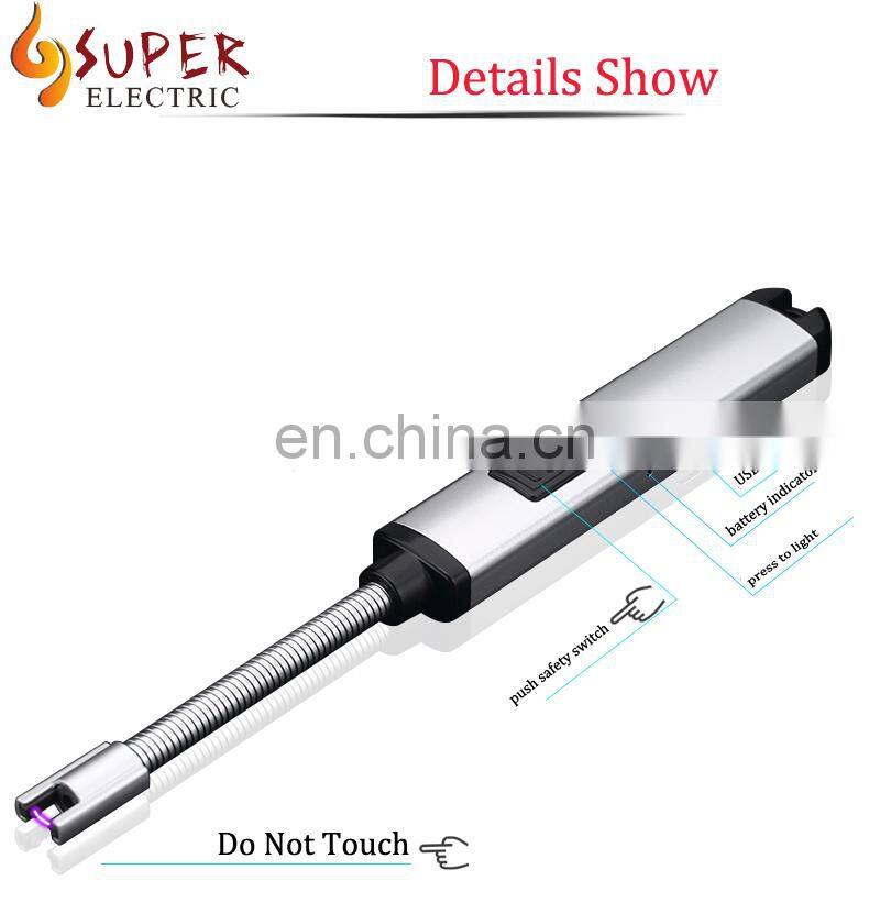 Electric Arc Lighter USB Rechargeable Long Lighter Neck No Spark Windproof Fire Flexible Candle Lighter