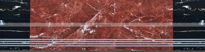 Polished marble style non slip groove step tile porcelain stair tile