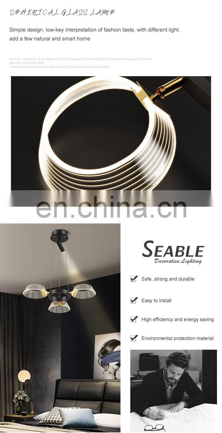 New Design Luxury Decoration Indoor Acrylic Dining Room LED 36 54 108 128 W Modern Pendant Lamp