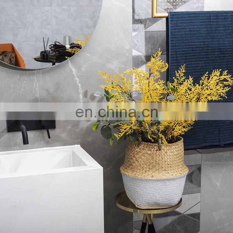 HBK toy kid braided foldable belly seagrass basket for decorate and storage