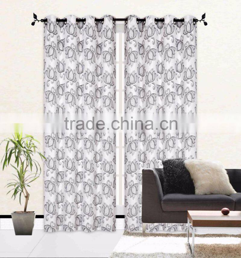 1PC JACQUARD FANCY WINDOW CURTAIN WITH 8 GROMMETS