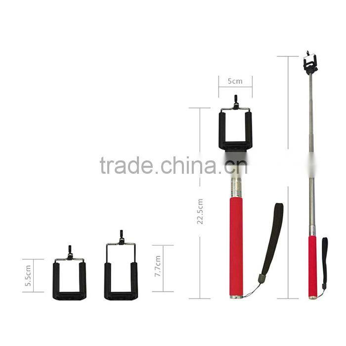 2015 hot sale products selfie stick with bluetooth shutter button monopod selfie stick