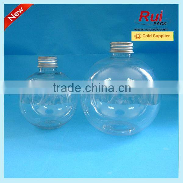 PET 200ml lamp bulb shape plastic juice bottles, Colored light bulb bottle for juice with straw, Hot popular lamp bulb bottle