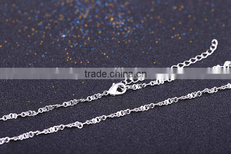 good selling fashion jewelry rhodium plated cheap short chain necklace