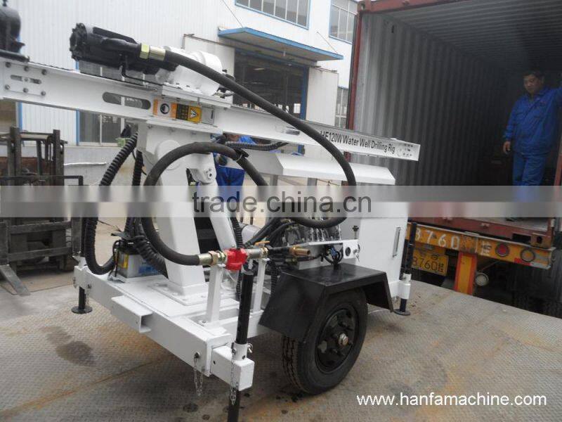 hot selling! high efficient, simple operation HF120W small water well drilling rig