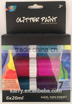 12ct Glitter Paint A0141,non toxic conforms to EN71