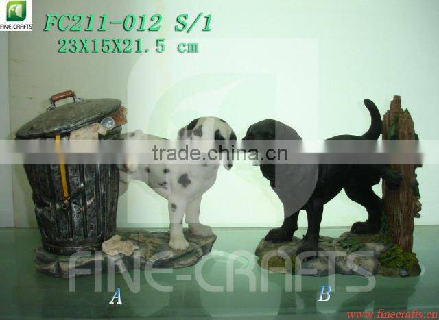 Polyresin dog figurine garden lawn ornaments