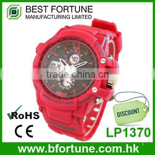 LP1369 New trendy stainless steel case back pu big teenage fashion watches