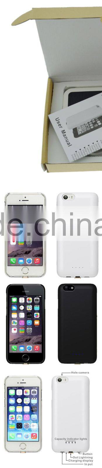 Solar phone case battery charger for phone case power bank case power case battery replacement back cover case for iphone 6 plus